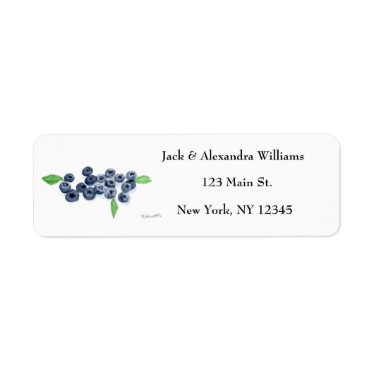 Blauwbessen Blauwe bosbessen Vers natuur Bladeren Etiket (Voorkant)