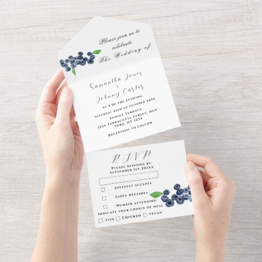 Blauwbessen brengen zomervakantie met oostenrijk all in one uitnodiging (Afscheurbaar)