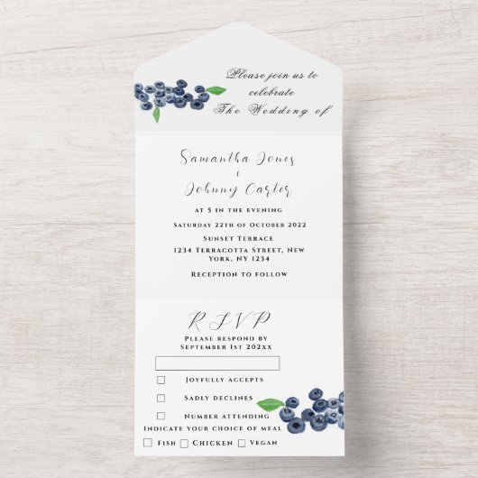 Blauwbessen brengen zomervakantie met oostenrijk all in one uitnodiging (Binnen)