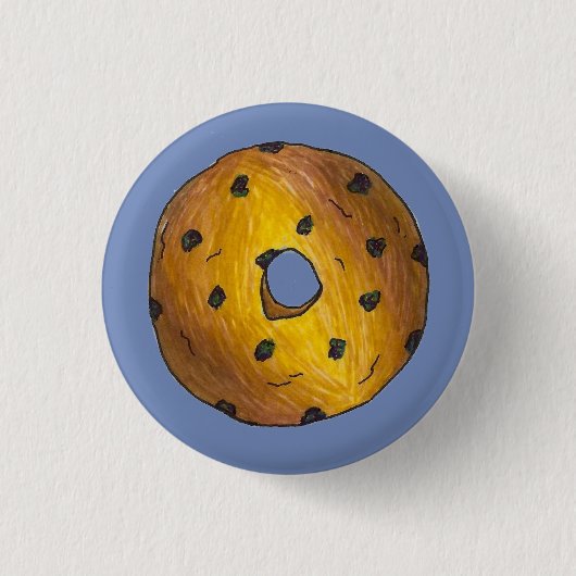 Blauwbessen Cake Donut Doughnut Breakfast Food Ronde Button 3,2 Cm (Voorkant)