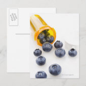 Blauwbessen die op recept uit de fles komen briefkaart (Voorkant / Achterkant)