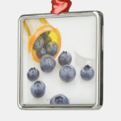 Blauwbessen die op recept uit de fles komen metalen ornament (Links)