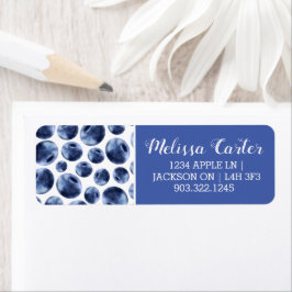 Blauwbessen Druk fruit af Etiket