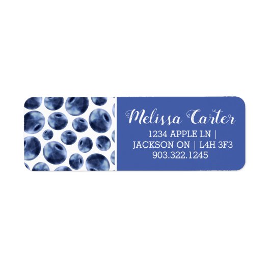 Blauwbessen Druk fruit af Etiket (Voorkant)