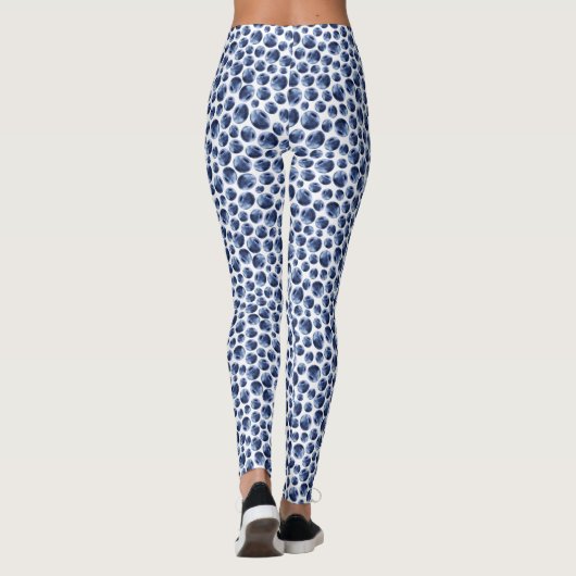 Blauwbessen Druk fruit af Leggings (Achterkant)