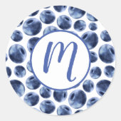 Blauwbessen Druk fruit af Ronde Sticker (Voorkant)