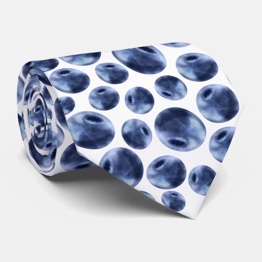 Blauwbessen Druk fruit af Stropdas (Opgerold)