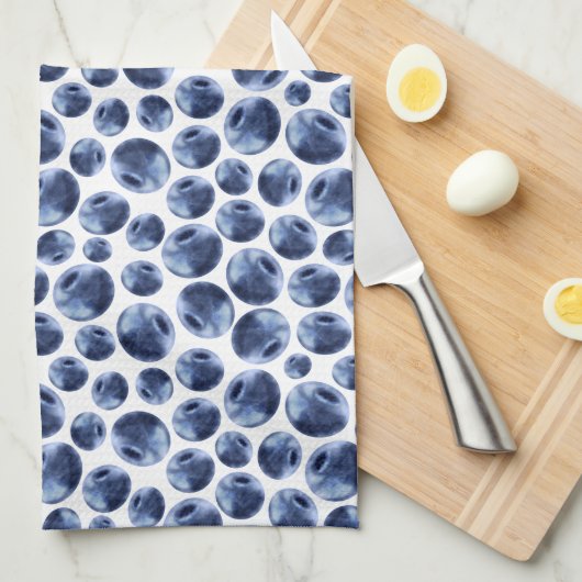 Blauwbessen Druk fruit af Theedoek (Quarter Fold)