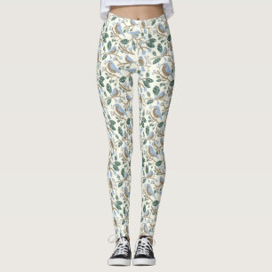 Blauwbessen en Blauwvogels Licht Blauw, bruin, cr Leggings
