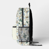 Blauwbessen en Blauwvogels Licht Blauw, bruin, crè Bedrukte Rugzak (Rechts)