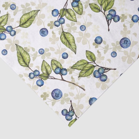 Blauwbessen en bloesems tissuepapier (Detail)
