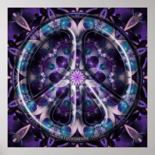 Blauwbessen en Cream Peace Poster