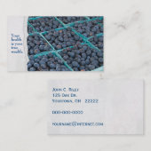 Blauwbessen in turkooisboxen visitekaartje (Voorkant / Achterkant)