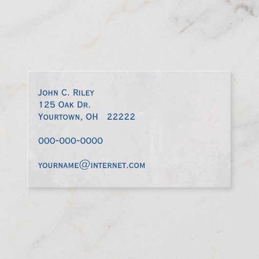 Blauwbessen in turkooisboxen visitekaartje (Achterkant)