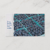 Blauwbessen in turkooisboxen visitekaartje (Voorkant)