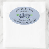 Blauwbessen Jam Waterverf Fruit Kitchen Ovale Sticker (Tas)