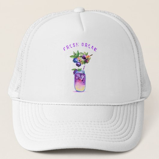 Blauwbessen Juice Cool Drink Fruits Trucker Hat Pet (Voorkant)