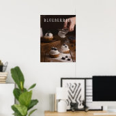 Blauwbessen Keukenkunst Poster (Thuiskantoor)