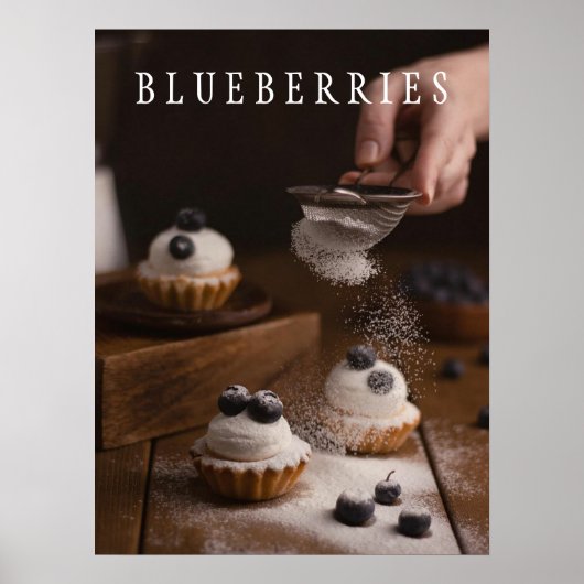 Blauwbessen Keukenkunst Poster (Voorkant)