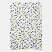 Blauwbessen met witte bladeren theedoek (Verticaal)