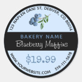 Blauwbessen Muffins Bakery Round Sticker (Voorkant)