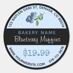 Blauwbessen Muffins Bakery Round Sticker