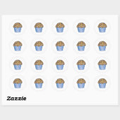 Blauwbessen Muffins Breakfast Muffin Foodie Baking Ronde Sticker (Vel)