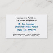 Blauwbessen om te eten! visitekaartje (Achterkant)