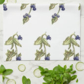 Blauwbessen op wijnstenen met bladeren theedoek (Gevouwen)