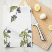 Blauwbessen op wijnstenen met bladeren theedoek (Quarter Fold)