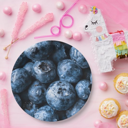 Blauwbessen Papieren Bordje (Feest)