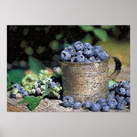 Blauwbessen Poster afdrukken (Voorkant)