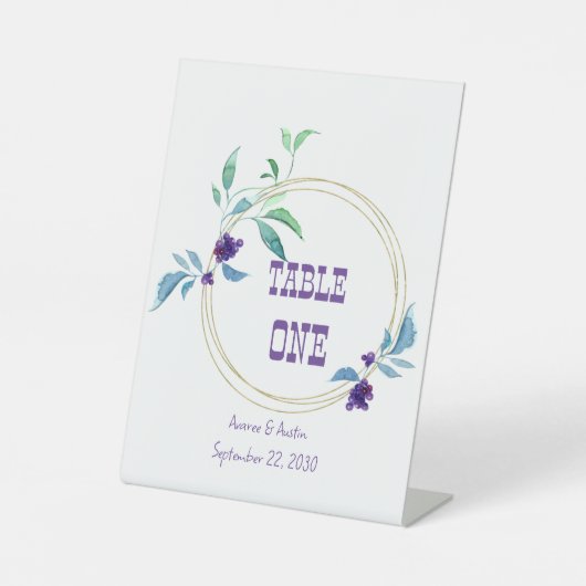 Blauwbessen Reclamebord Met Voetstuk (Voorkant)