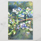 Blauwbessen, schilderij van romantische Waterverf Briefpapier (Voorkant)