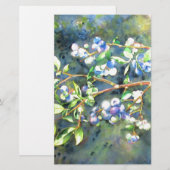 Blauwbessen, schilderij van romantische Waterverf Briefpapier (Voorkant / Achterkant)