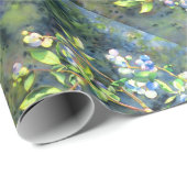 Blauwbessen, schilderij van romantische Waterverf Cadeaupapier (Rol Hoek)