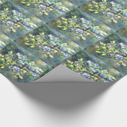 Blauwbessen, schilderij van romantische Waterverf Cadeaupapier (Hoek)