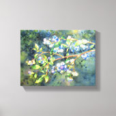 Blauwbessen, schilderij van romantische Waterverf Canvas Afdruk (Voorkant)