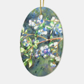 Blauwbessen, schilderij van romantische Waterverf Keramisch Ornament (Links)