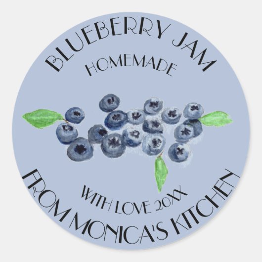 Blauwbessen Waterverf Fruit Kitchen Label (Voorkant)