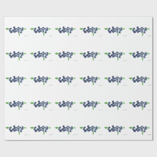 Blauwbessen waterverf keukengerei cadeaupapier (Vlak)