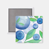 Blauwbessen waterverf magneet (Voorkant / Achterkant)