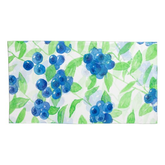 Blauwbessen waterverf patroon kussensloop (Achterkant-Rechts)