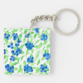 Blauwbessen waterverf patroon sleutelhanger (Achterkant)