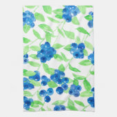 Blauwbessen waterverf patroon theedoek (Verticaal)