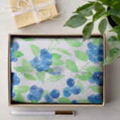 Blauwbessen waterverf patroon tissuepapier (Geschenk)