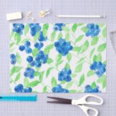 Blauwbessen waterverf patroon tissuepapier (Craft)