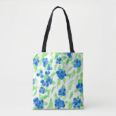 Blauwbessen waterverf patroon tote bag (Voorkant)