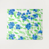 Blauwbessen waterverf patroon wandkleed (Voorkant (horizontaal))