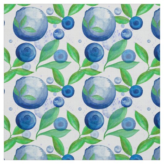 Blauwbessen Waterverf Pattern Kitchen Stof (Swatch)
